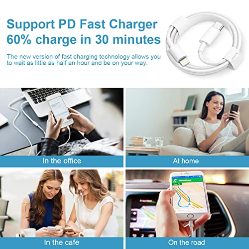 Iphone 14 13 12 Fast Charger [Apple Mfi Certified] 2-Pack Usb C Wall Charger 20W Pd Adapter With 6Ft Fast Charging Cable Compatible Iphone 14/14 Pro/14 Pro Max/14 Plus/13/12/11/Xs Max/Xr/X, Ipad #TOP5