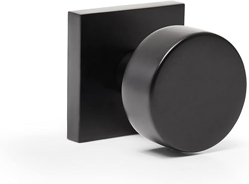 Bali - Pomo de puerta de privacidad de latón macizo para cama y baño, reversible, negro mate