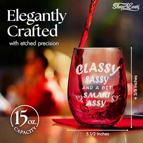 Verre de vin sans pied gravé laser 425ml Classy Sassy Smart Assy - 4