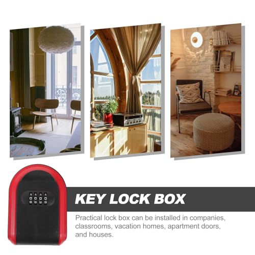 Caja de seguridad para llaves pequeña exterior resistente con código rojo 5