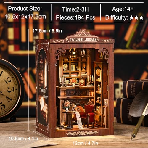 Sagiterra DIY-Miniatur-Puppenhaus-Bausatz, Bücherregal-Bausatz, 3D-Holzregal-Dekoration für Familie und Freunde… – Ansicht 5