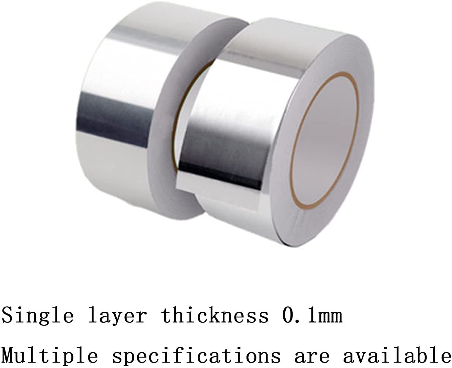 Cinta de aluminio, adhesiva conductora, resistente al calor y a altas temperaturas, para blindaje y reparación de circuitos de tierra. Grosor de 0,1 mm (50 mm x 20 m) (talla única: 45 mm x 20 m).