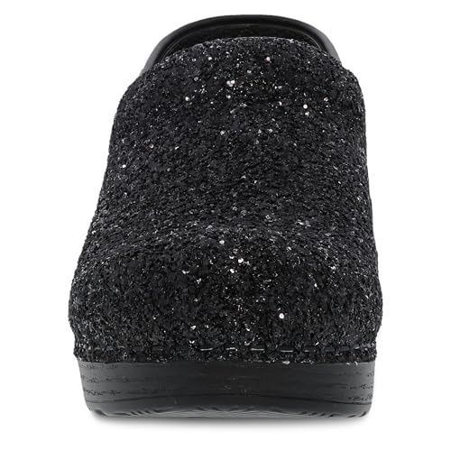 Image of Dansko Professional Glitter Slip-On Clogs for Women - Rocker Sole and Arch Support for Comfort - Shiny and Stylish Glitter Uppers