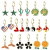 Girls Hypoallergenic Huggie Hoop Earrings with Charm Cute Small Dangle Hoop Earrings Set 10-20 Pairs