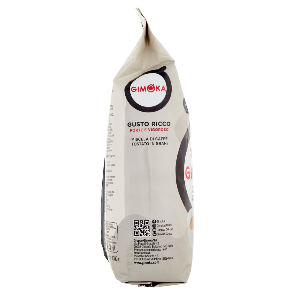 6er-Pack Gimoka Kaffee Ricco Caffè in Grani,Mischung aus gerösteten Kaffeebohnen 1Kg