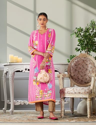 Image of BIBA Women Rayon Straight Printed Kurta