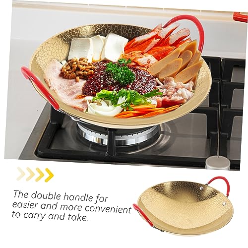 Wok de acero inoxidable con mango doble 25.8x22.5x9 cm miniatura 3