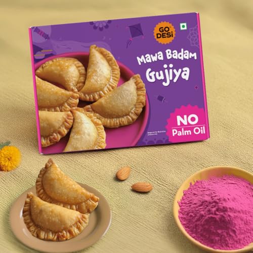 Image of GO DESi - Mawa Badam Gujiya | No Palm Oil | Holi Sweets | Holi Gifting | 400 grams