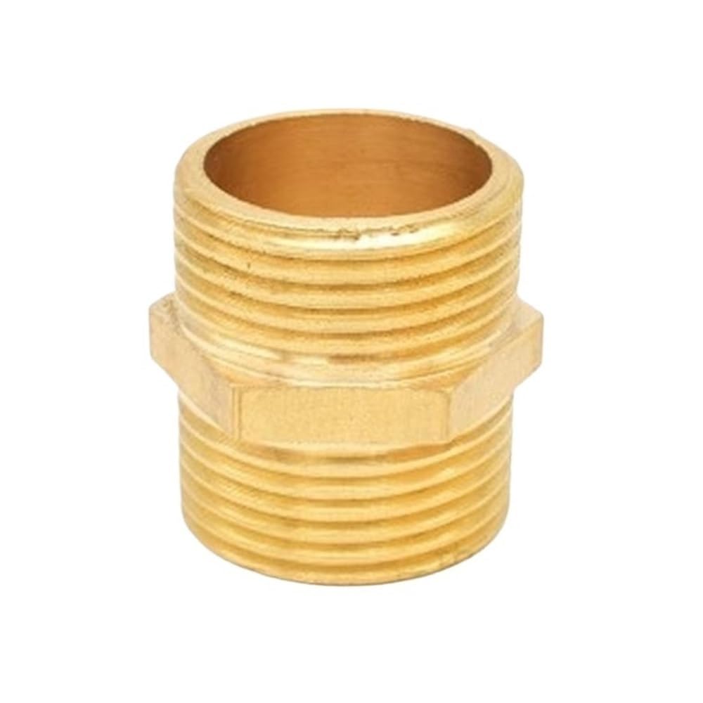 Brass Hex Nipple Fittings Quick Coupler Adapter for Water and Oil, 1pc Smooth Flow Connector(1inx36mm)