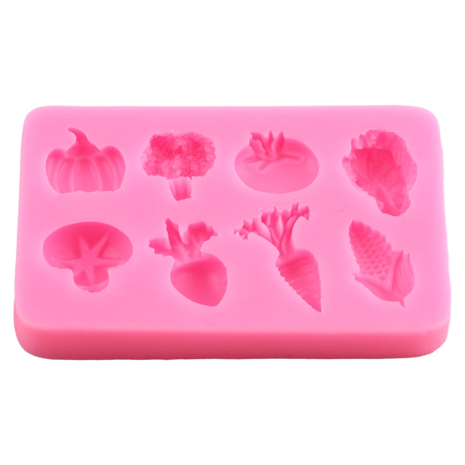 Moldes de silicona para vegetales, rábano, tomate, repollo, calabaza, fondant, para decoración de pasteles de azúcar, decoración de cupcakes, caramelo, chocolate, pasta de goma, arcilla