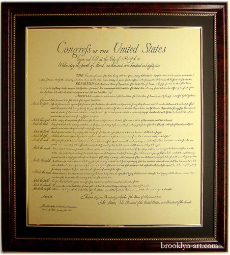 BrooklynartThe Bill of Rights Framed and Matted 29x31