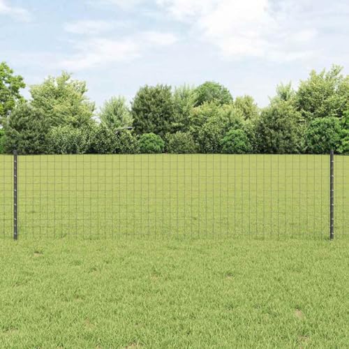 Zaunpfosten 5er Set Grau, 60 cm Höhe, aus robustem Stahl, witterungsbeständig für Garten und Terrasse, einfache Montage