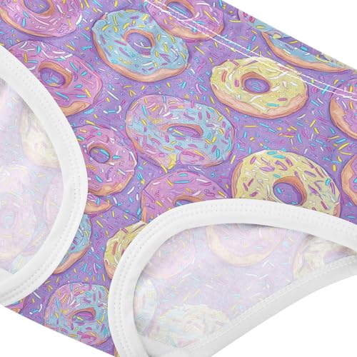 Little Girl Underwear Toddler Panties Kids Undies Purple Donuts Soft Cotton Briefs 2T-8Y4