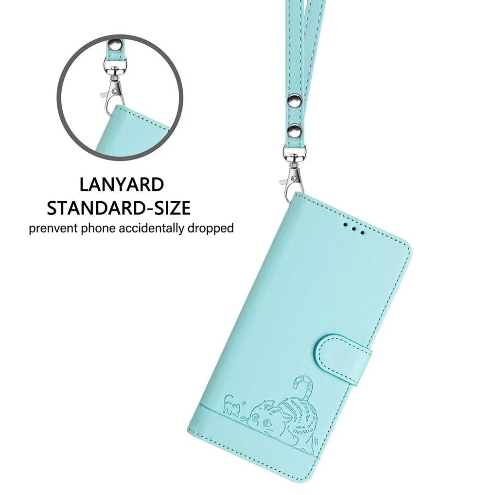 SEAHAI Etui do Motorola Moto G84 5G, uroczy wzór kota, wysokiej jakości skóra PU, portfel, odporne na wstrząsy, z klapką, z podpórką, przegródki na karty kredytowe, blokada RFID, zamknięcie
