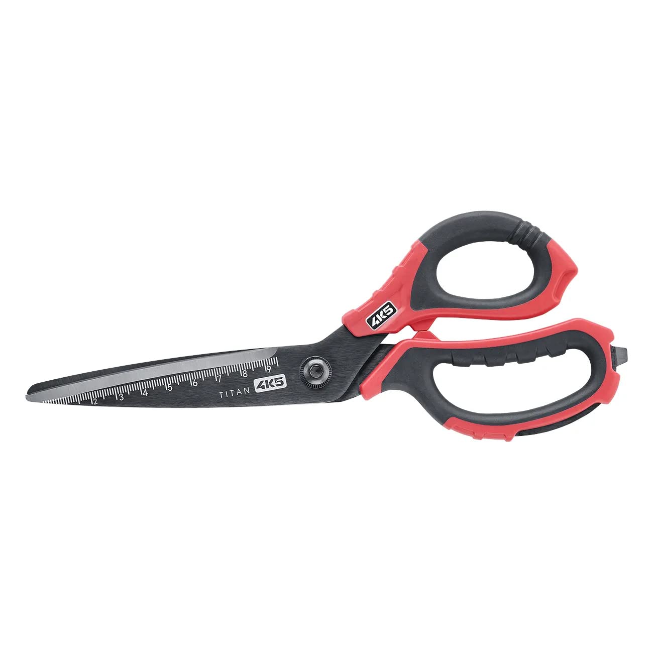 4K5 Tools 600.500A - Tijeras universales para Zurdos, diestros, Color Negro y Rojo
