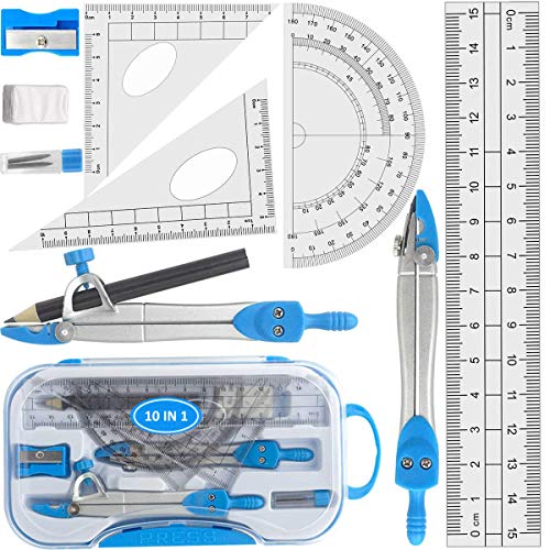 Set Di 8 Pezzi Di Geometria, Set Di Bussole Geometriche, Kit Per Matematica, Materiale Didattico Per