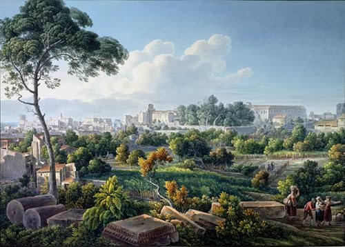 Pintura famosa en lienzo Veduta del colle Esquilino de Louis Francois Cassas, 60x90cm
