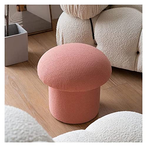 Taburete de Almacenamiento con Forma de Hongo, Taburete de Tela Duradero para Descansar, maquillarse y Guardar Cosas (Rosa, 26 x 35 x 35 cm)