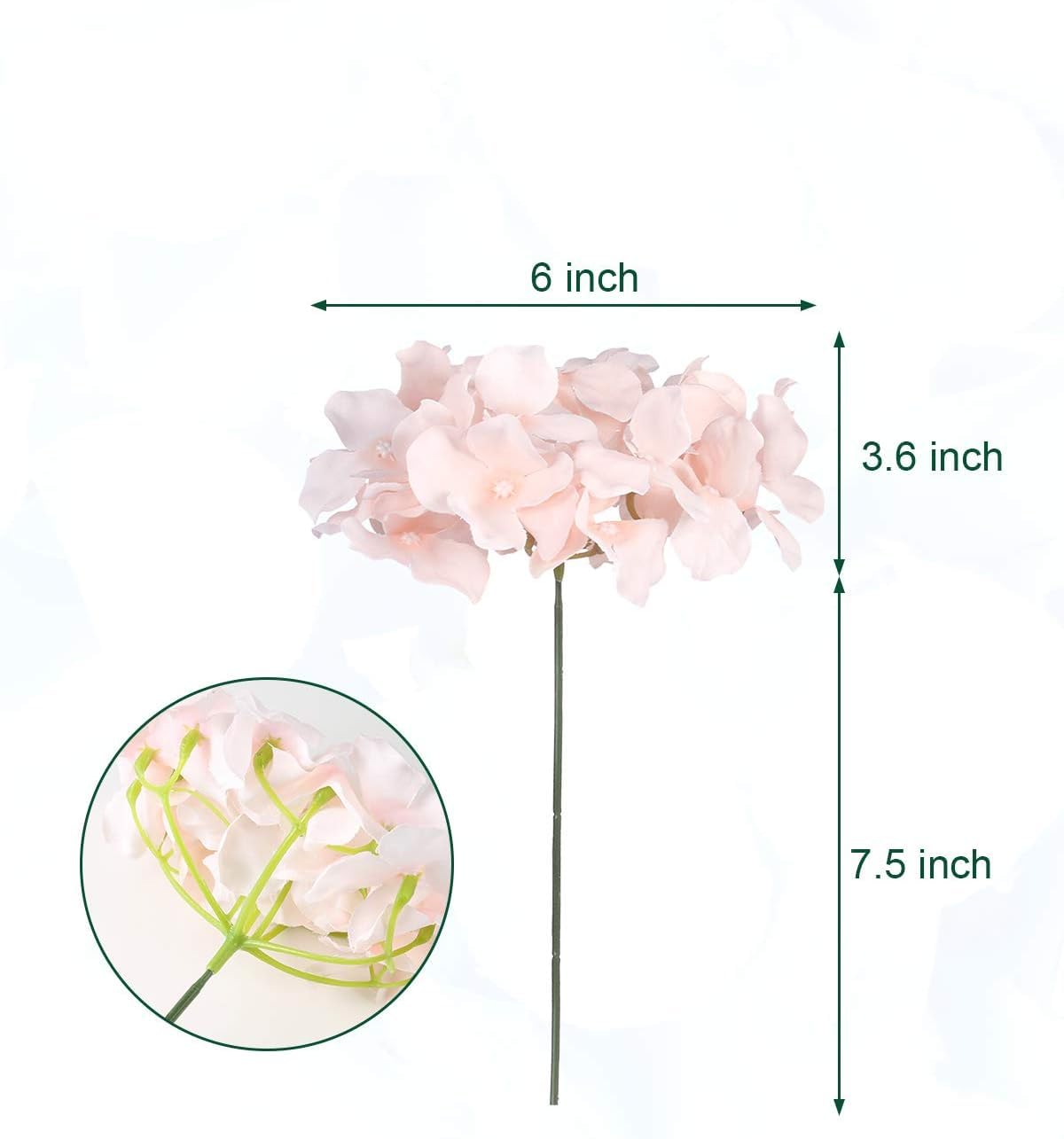 Auihiay 26 Pieces Hydrangea Artificial Flowers Pink Silk Flowers Artificial Flowers Heads with Stems for Home Wedding Party Decorations - Image 3