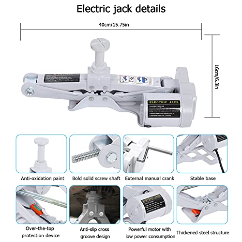 Victool Set di cric elettrico per auto da 12 V, 3