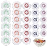 IMengjbang 400 Pcs Reusable Plastic Bowl Covers, 5 Size Food Covers with Elastic, Disposable Food...