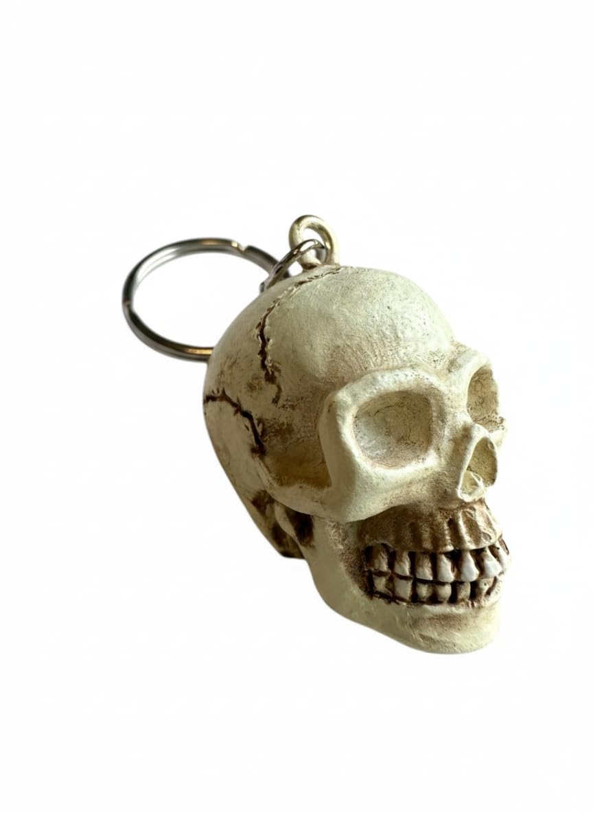 Westair Unisex Off-White Human Skull Keyring