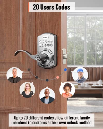 Teeho Keyless Entry Electronic Door Locks With Keypads - Smart Deadbolt Lock - Front Door Lock Set With Door Handle - Auto Lock - Easy Installation #TOP7