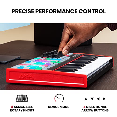 Image of Akai Professional APC Key 25 MK2 25-Key USB MIDI Keyboard Controller for Clip Launching with Ableton Live Lite, 40 RGB Pads and 8 Rotary Knobs, One Size (Pack of 4)