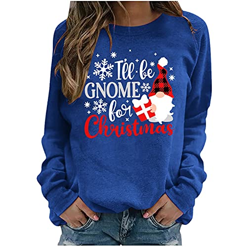 Jersey de Navidad para mujer, suéter divertido para mujer, elegante, invierno, Rudolph, estampado de renos, sudadera larga sin capucha para invierno, suéter de Navidad, tops divertidos, sudaderas