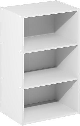 Miniatura 169 de Furinno Jaya Simple Home Estantería ajustable de 3 niveles, blanco Blanco,Negro -,Pino ámbar,Nuez Columbia,Espresso,Roble Frech