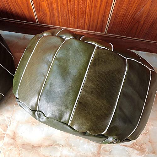 Solution de rangement souple pouf en cuir vert pour gagner de la place - 6