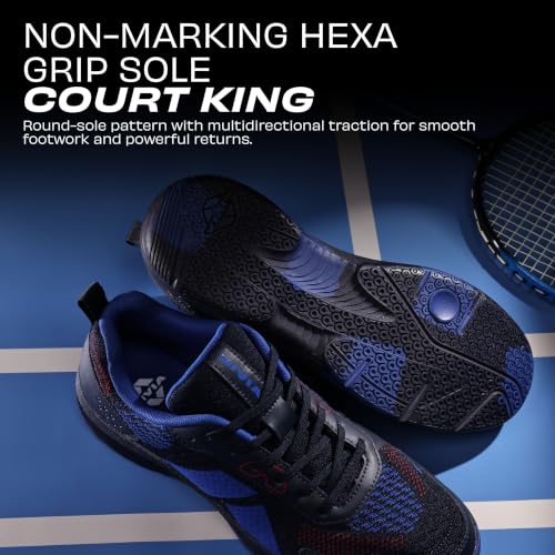 Image of Nivia Glister 2.0 Badminton Shoes for Men | Your Ultimate Companion for Superior Court Performance | Badminton Sports Shoes | Best Non Marking Court Shoes | (Grey /Orange /Red)