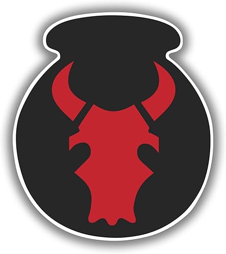 Adhesivo de 34ª División de Infantería Red Bull 34ª ID del ejército de Estados Unidos para automóvil, camión, ventana, laptop, parachoques, bandera