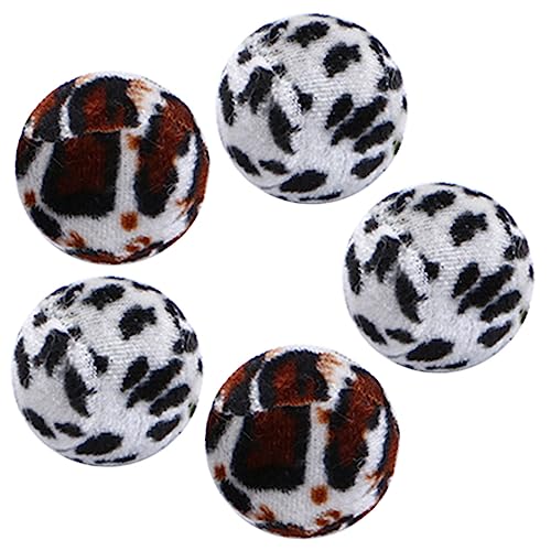 Hemobllo Leopard Cat Toys 5pcs Cat Toys Soft Animal Kitten Toys Tennis Random Color