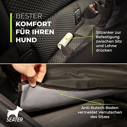 GÜTEWERK SEATER Hundesitz für Auto Rücksitz für kleine bis mittlere Hunde max 45 cm Schulterhöhe - stabiles & wasserfestes Material schwarz - Hunde-Autositz für Rückbank faltbar - Schutz für Autositze - Image 5