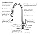 Kitchen Faucet Single Handle Brushed Nickel with Pull Down Sprayer, Commercial High Arc Pull Out Stainless Steel Kitchen Sink Faucets Single Hole