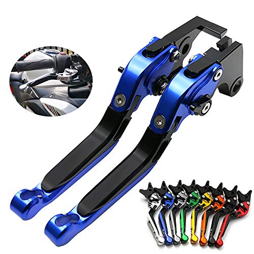 Preisvergleich Produktbild CYRDJ Kupplungshebel, 1 Paar Einstellklapp-CNC-Kupplungshebel für Kurze Bremsen Kompatibel für Kawasaki ZXR400, ZZR1100, ZZR1200, GPZ1100 / ABS, GPZ900R, HT45,Blue