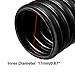uxcell 2.5 M 17 x 21.2 mm PP Flexible Corrugated Conduit Tube for Garden,Office Black