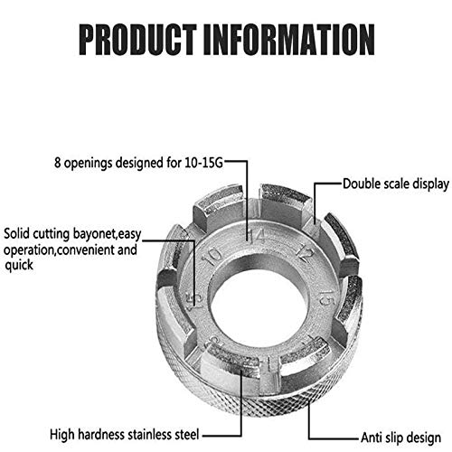 image for Tezam Bike Spoke Tool Bicycle Spoke Wrench Cycling Pocket Tools 6 in 1