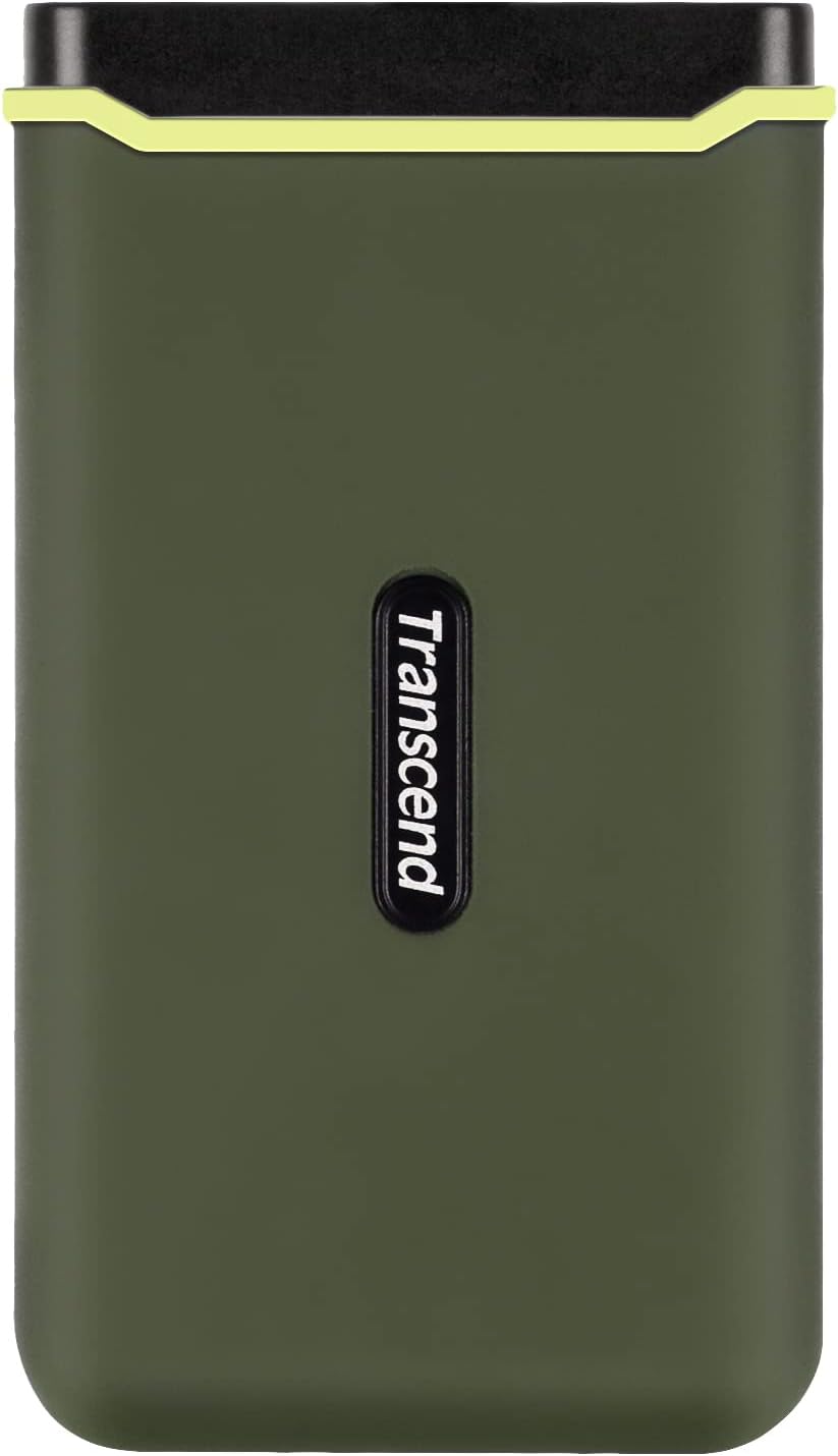 380C 1TB Portable SSD - Up to 2,000 MB/s - USB 3.2 Gen 2x2, USB Type C to A/C - External SSD, Military Green - TS1TESD380C