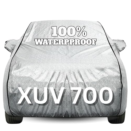 AutoTen Waterproof Car Body Cover – 100% Water Proof Custom Fit New Car Covers, Outdoor Full Protecting Cover for XUV 700 (All Models) with Free Storage Bag - UV, Rain & Dust, All Weather Protection