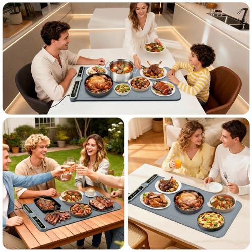 Plateau chauffant électrique portable tapis chauffant pour aliments - 8