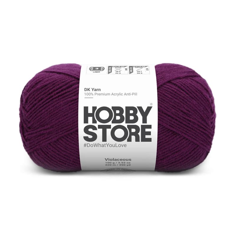 Image of DK Solid Yarn - Anti-Pill Acrylic Solid DK Yarn for Crochet & Knitting Everyday Essentials (1 ball /100 g) - Violaceous 5037 | Magic Needles