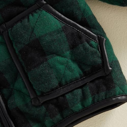 Image of Ayalinggo Toddler Baby Girls Boys Winter Warm Vest Clothes Buffalo Plaid Christmas Jacket Kids Puffer Quilted Gilet Coat | Full front zipper, warm clothes for cold winter, Red Black Buffalo Plaid Christmas Outfit, Kids Puffer Quilted Gilet Coat