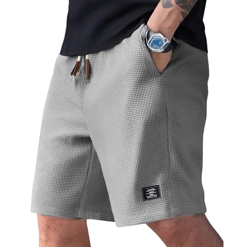 Image of FABRIPPLE Men's Slim Fit Knitted Short for Summer | Stretchable Fabric | Breathable & Lightweight | Casual Lounge Short with Elastic Waistband & Drawstring