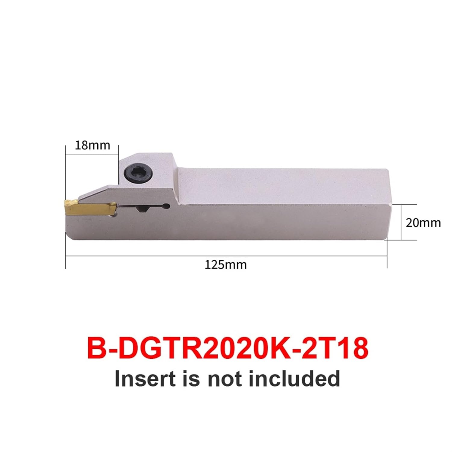 DGN Insert DGTR Holder Lathe Machining Cutting Toolholders Cutter Parting Face Grooving Tools 1Pcs(B-DGTR2020K-2T18)