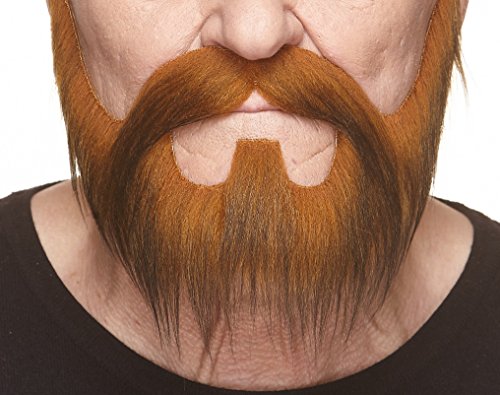 Moustaches auto-adhésives rousses Nomad fausse barbe