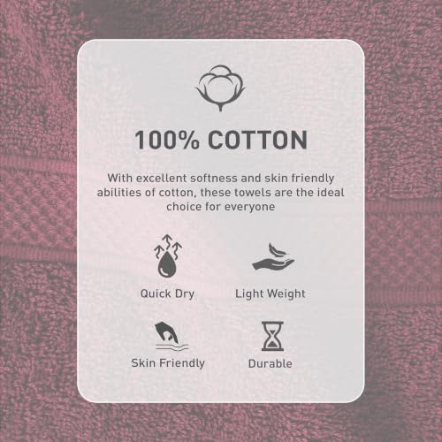 Image of MYTRIDENT Hand Towel | Urban Comfort | Quick Drying | Travel Friendly | for Men /Women | 2 Pc Hand Towel (40 cm x 60 cm) | 100% Cotton 450 GSM - Wine Red