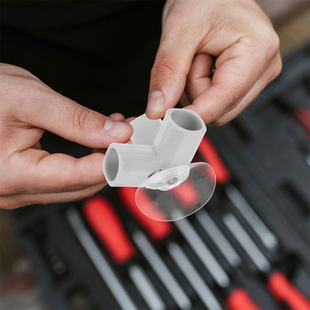 Abaodam Set 4 Pezzi Connettore a T in Pe per Recinti per Interni, Design con Ventosa, Facile Installazione per Area Giochi e Cancello di Sicurezza