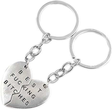 Amazon Co Jp Bestoyard ペアキーホルダー ハート形 友達プレゼント 銀 ホーム キッチン